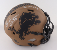 Barry Sanders Signed Lions Full-Size 2023 Salute to Service Alternate Speed Helmet Inscribed "HOF 04" & "The Lion King" (Schwartz) at PristineAuction.com