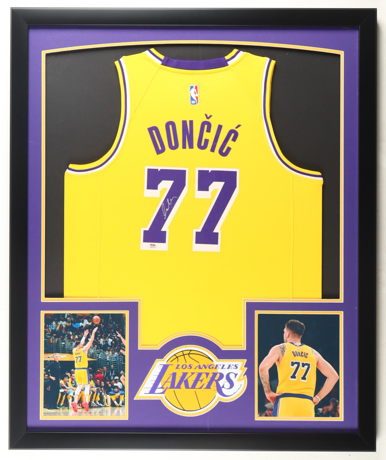 Luka Doncic Signed Custom Framed Lakers Nike Authentic Jersey Display (PSA) at PristineAuction.com Luka Doncic Signed Custom Framed Lakers Nike Authentic Jersey Display (PSA) at PristineAuction.com