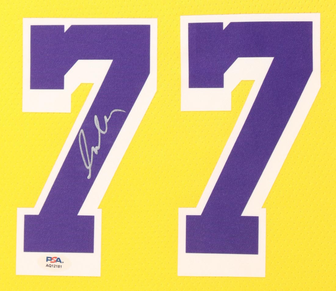 Luka Doncic Signed Custom Framed Lakers Nike Authentic Jersey Display (PSA) at PristineAuction.com Luka Doncic Signed Custom Framed Lakers Nike Authentic Jersey Display (PSA) at PristineAuction.com