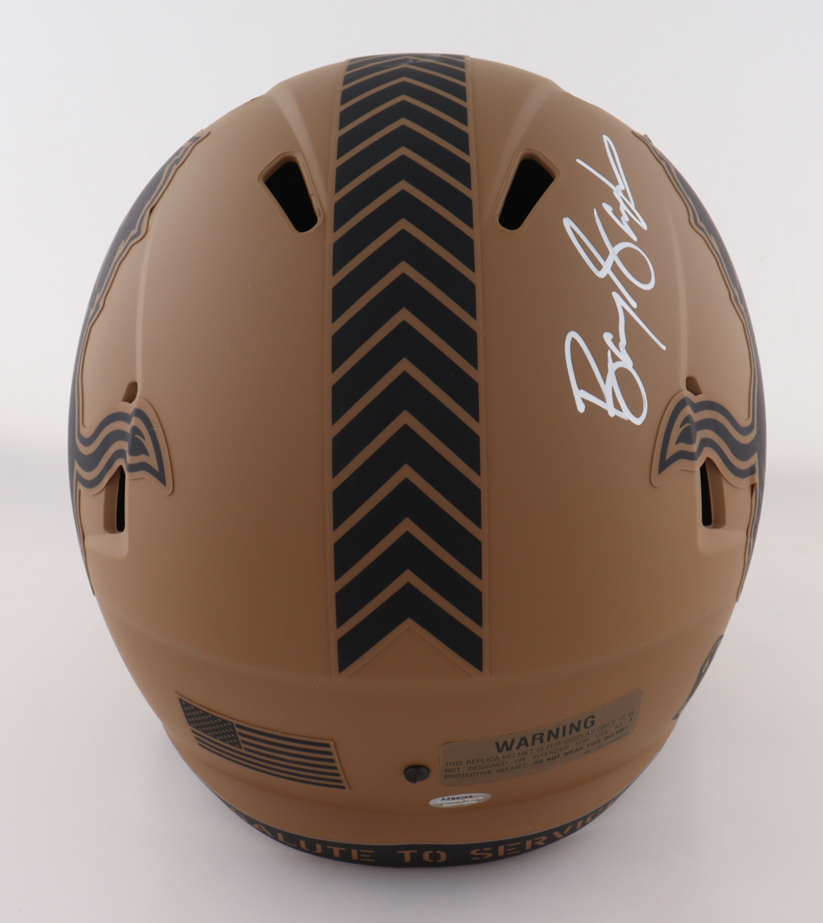 Barry Sanders Signed Lions Full-Size 2023 Salute to Service Alternate Speed Helmet (Schwartz) at PristineAuction.com Barry Sanders Signed Lions Full-Size 2023 Salute to Service Alternate Speed Helmet (Schwartz) at PristineAuction.com