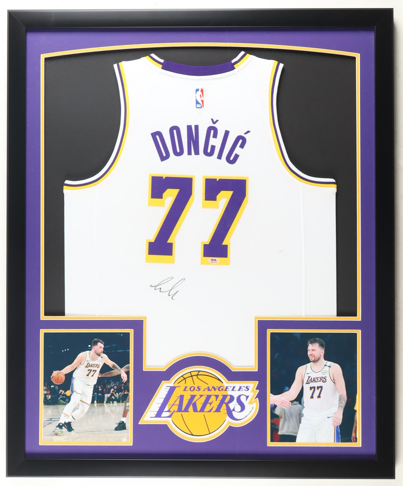 Luka Doncic Signed Custom Framed Lakers Nike Authentic Jersey Display (PSA) at PristineAuction.com Luka Doncic Signed Custom Framed Lakers Nike Authentic Jersey Display (PSA) at PristineAuction.com