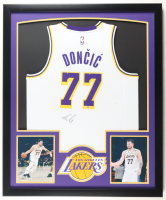 Luka Doncic Signed Custom Framed Lakers Nike Authentic Jersey Display (PSA) at PristineAuction.com