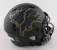 Barry Sanders Signed Lions Full-Size 2025 Salute to Service Alternate Speed Helmet (Schwartz) at PristineAuction.com