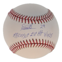 Samuel Basallo Signed OML Baseball Inscribed "MLB Debut 1st Hit 8/17/25" (Beckett) at PristineAuction.com