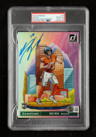 Bo Nix Signed 2024 Donruss Downtown! Oversize #19 RC (PSA 8 | Auto Grade 10, Beckett) at PristineAuction.com