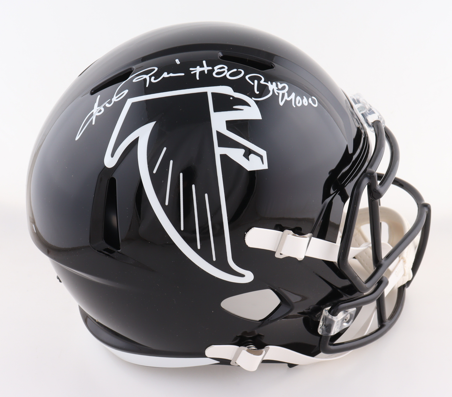 Andre Rison Signed Falcons Full-Size Throwback Alternate Speed Helmet Inscribed "Bad Moon" (Schwartz) at PristineAuction.com Andre Rison Signed Falcons Full-Size Throwback Alternate Speed Helmet Inscribed "Bad Moon" (Schwartz) at PristineAuction.com
