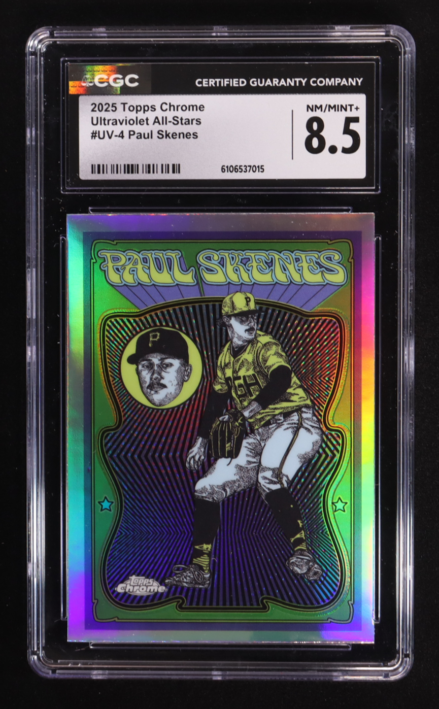 Paul Skenes 2025 Topps Chrome Ultraviolet All-Stars #UV4 (CGC 8.5) at PristineAuction.com Paul Skenes 2025 Topps Chrome Ultraviolet All-Stars #UV4 (CGC 8.5) at PristineAuction.com