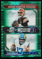 Dorian Thompson-Robinson / Puka Nacua 2023 Panini Contenders Optic Round Numbers Green Pulsar #5 RC #12/30 at PristineAuction.com