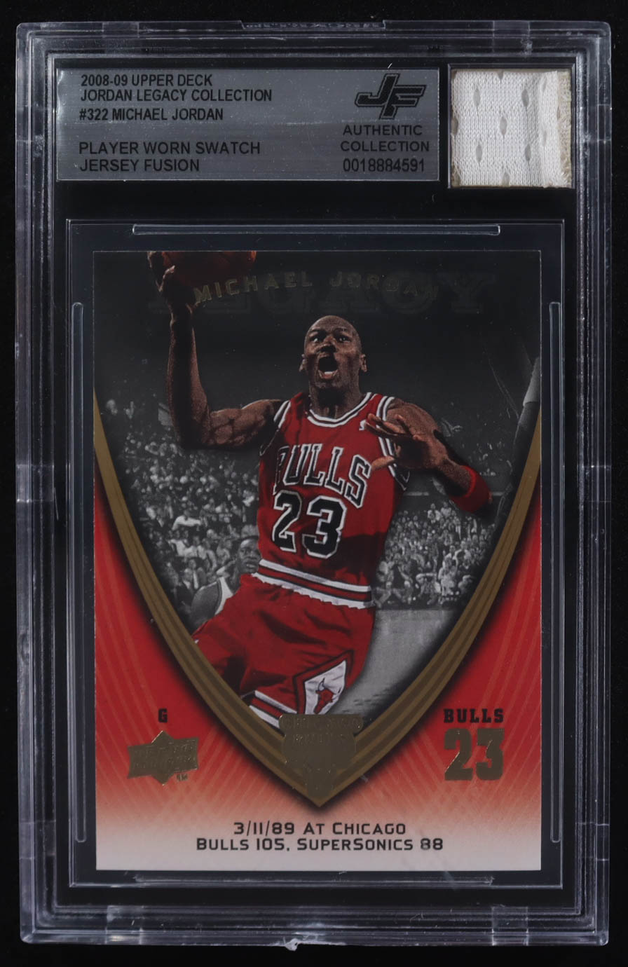 Michael Jordan 2008-09 Upper Deck Michael Jordan Legacy Collection #322 With Player Worn Swatch (BGS) at PristineAuction.com Michael Jordan 2008-09 Upper Deck Michael Jordan Legacy Collection #322 With Player Worn Swatch (BGS) at PristineAuction.com