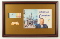 1958 Disneyland Custom Framed Vintage On-Site Park Map Display with A-E Vintage Ticket Book & Uniform Patch at PristineAuction.com