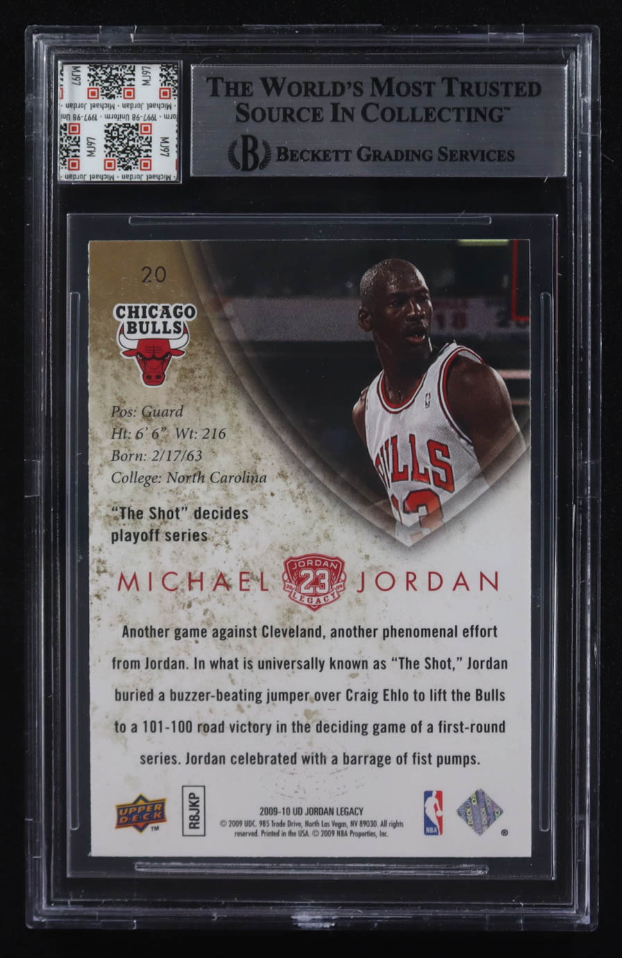 Michael Jordan 2009-10 Upper Deck Michael Jordan Legacy Collection #20 With Game-Used Uniform Swatch (BGS) at PristineAuction.com Michael Jordan 2009-10 Upper Deck Michael Jordan Legacy Collection #20 With Game-Used Uniform Swatch (BGS) at PristineAuction.com