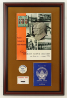 Dwight Eisenhower 1956 Republican Convention Custom Framed Program with Original Lapel Pin, Event Ticket & Inauguration Booklet at PristineAuction.com