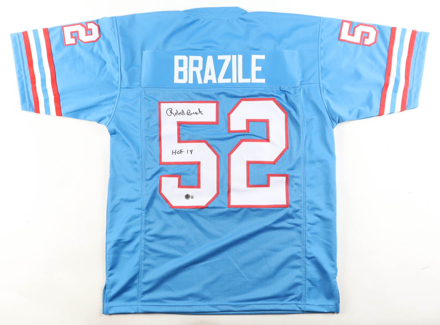 Robert Brazile Signed Jersey Inscribed "HOF 18" (Beckett) at PristineAuction.com Robert Brazile Signed Jersey Inscribed "HOF 18" (Beckett) at PristineAuction.com