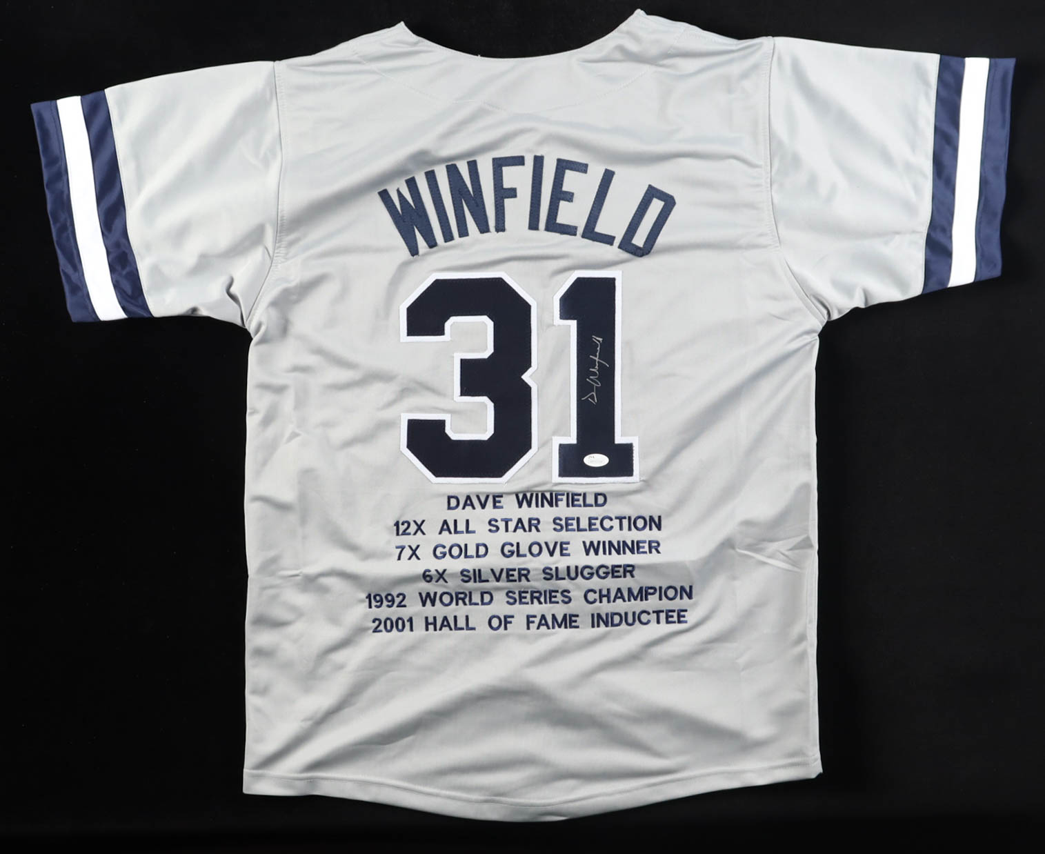 Dave Winfield Signed Career Highlight Stat Jersey (JSA) at PristineAuction.com Dave Winfield Signed Career Highlight Stat Jersey (JSA) at PristineAuction.com