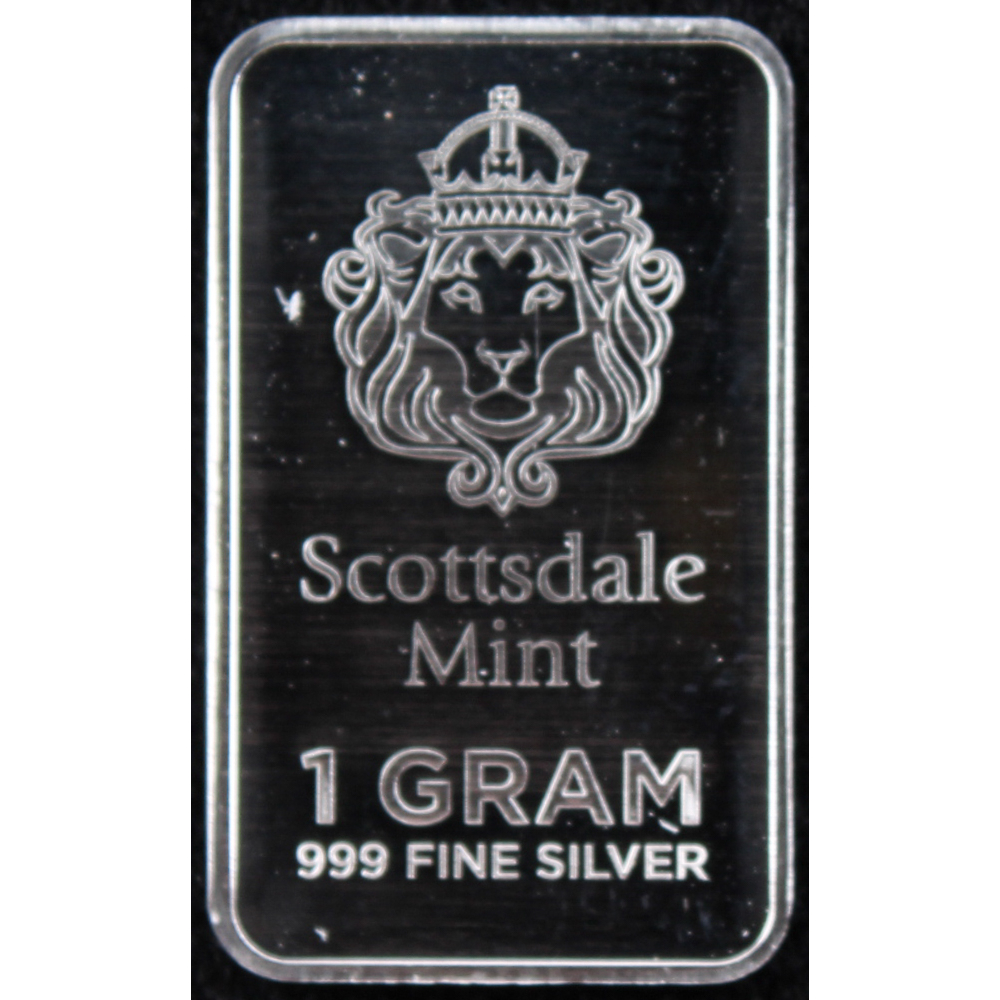 Scottsdale Mint 1 Gram Fine Silver Bullion Bar at PristineAuction.com