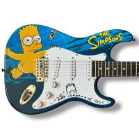 Matt Groening Signed "The Simpsons" Stratocaster Style Guitar with Bart Simpson Hand-Drawn Sketch (JSA) at PristineAuction.com
