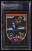LeBron James 2007-08 Bowman #23 With Game-Worn Jersey Swatch (BGS) at PristineAuction.com