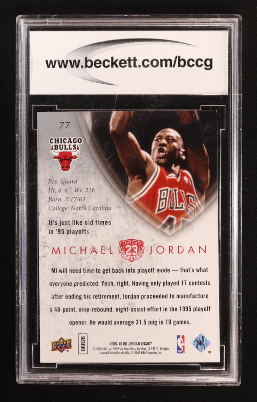Michael Jordan 2009-10 Upper Deck Michael Jordan Legacy Collection Gold #77 (BCCG 10) at PristineAuction.com Michael Jordan 2009-10 Upper Deck Michael Jordan Legacy Collection Gold #77 (BCCG 10) at PristineAuction.com