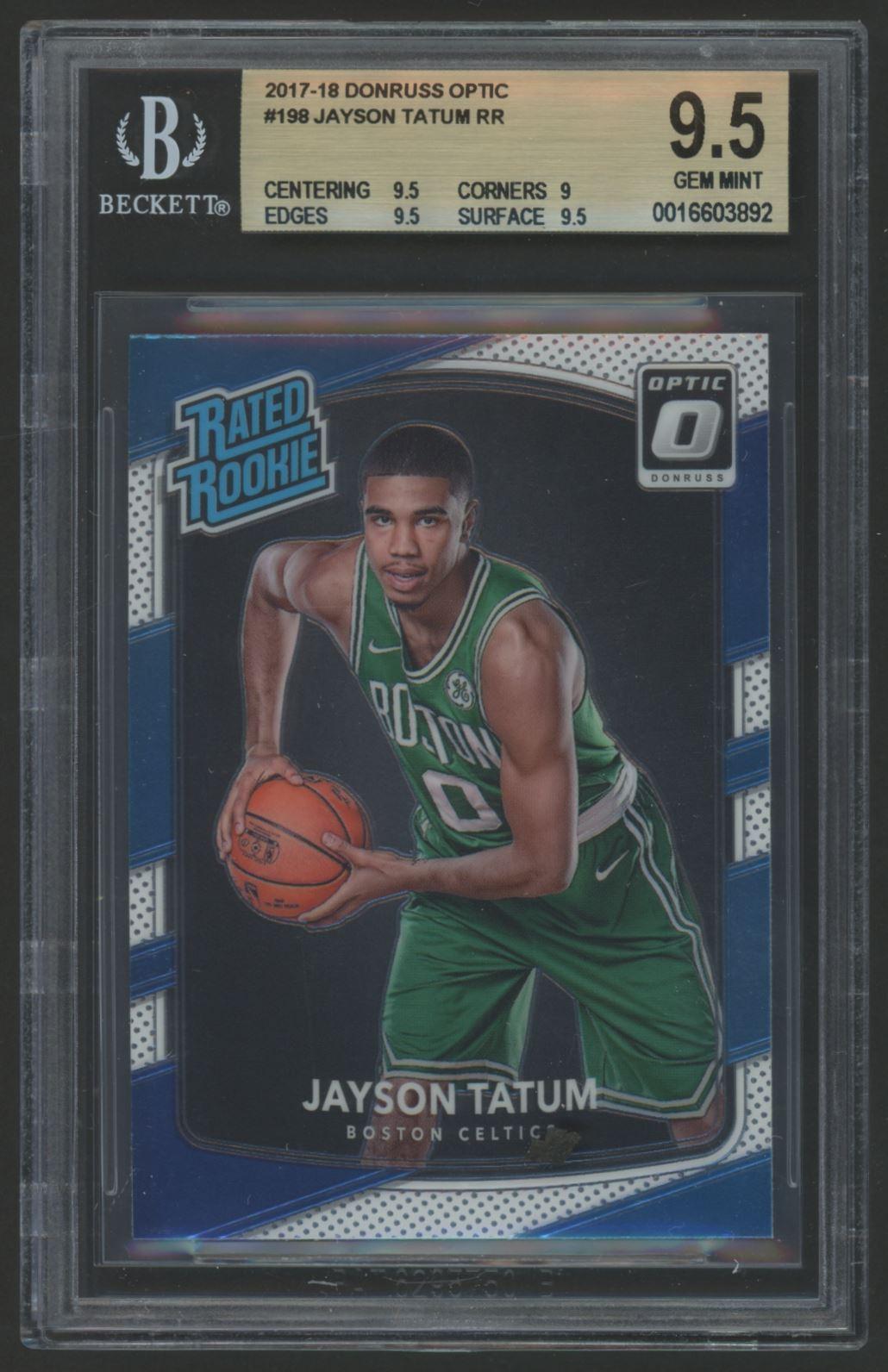 Jayson Tatum 2017-18 Donruss Optic #198 RR RC (BGS 9.5) at PristineAuction.com Jayson Tatum 2017-18 Donruss Optic #198 RR RC (BGS 9.5) at PristineAuction.com