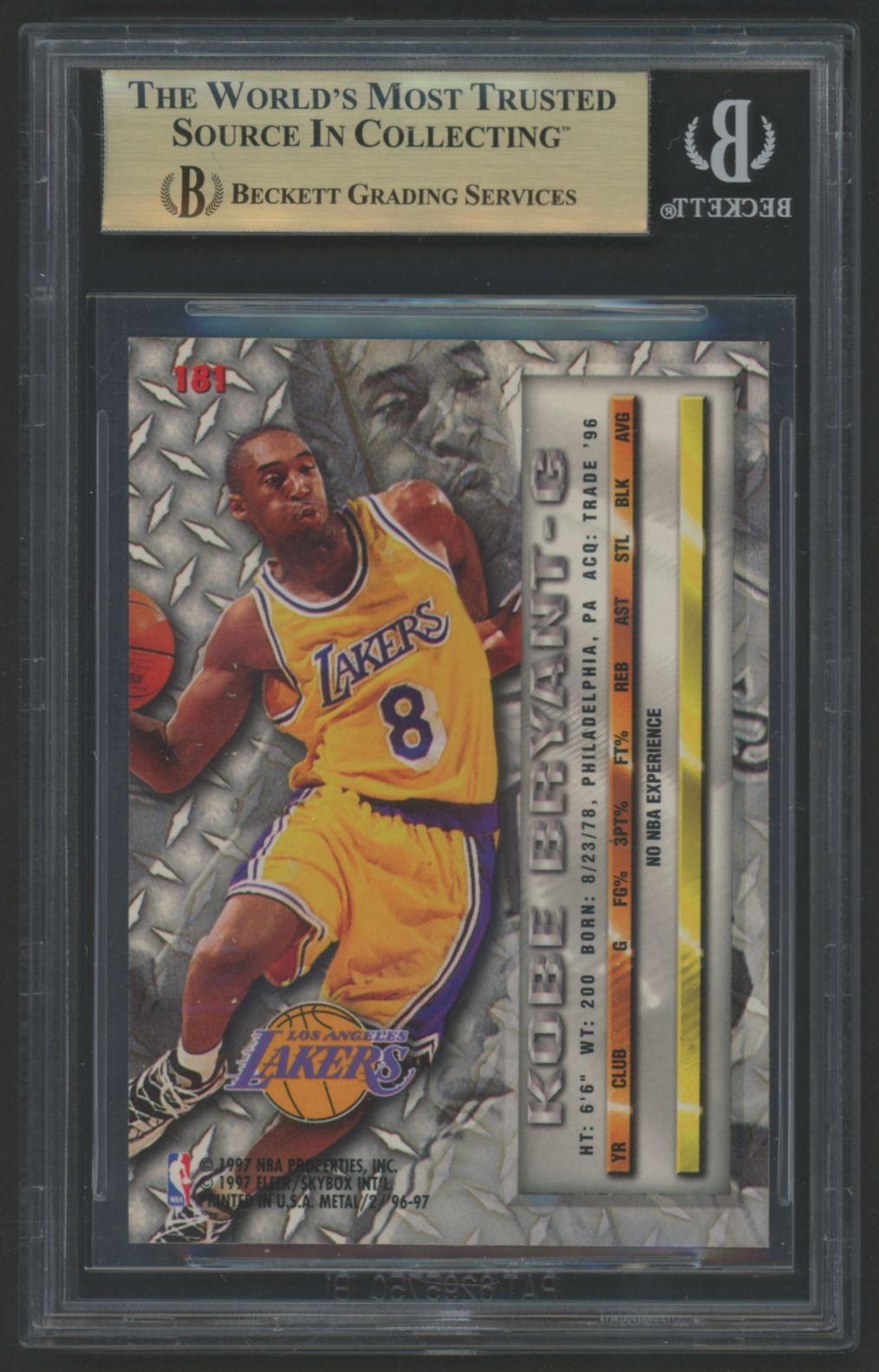 Kobe Bryant 1996-97 Metal #181 RC (BGS 9.5) at PristineAuction.com Kobe Bryant 1996-97 Metal #181 RC (BGS 9.5) at PristineAuction.com