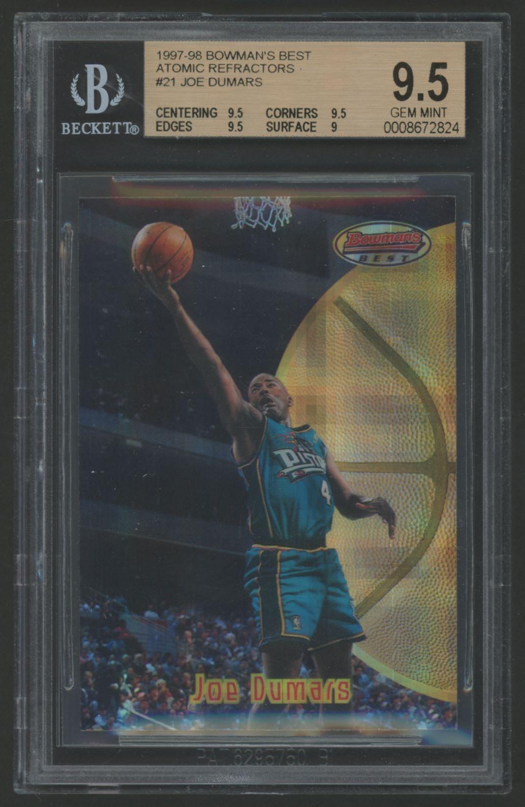 Joe Dumars 1997-98 Bowmans Best Atomic Refractor #21 (BGS 9.5) at PristineAuction.com Joe Dumars 1997-98 Bowmans Best Atomic Refractor #21 (BGS 9.5) at PristineAuction.com