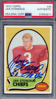 Jan Stenerud Signed 1970 Topps #25 RC (PSA) at PristineAuction.com