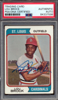 Lou Brock Signed 1974 Topps #60 (PSA) at PristineAuction.com
