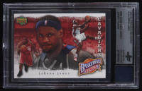 LeBron James 2007-08 Upper Deck NBA Heroes #LJ6 With Game-Used Jersey Swatch (BGS) at PristineAuction.com