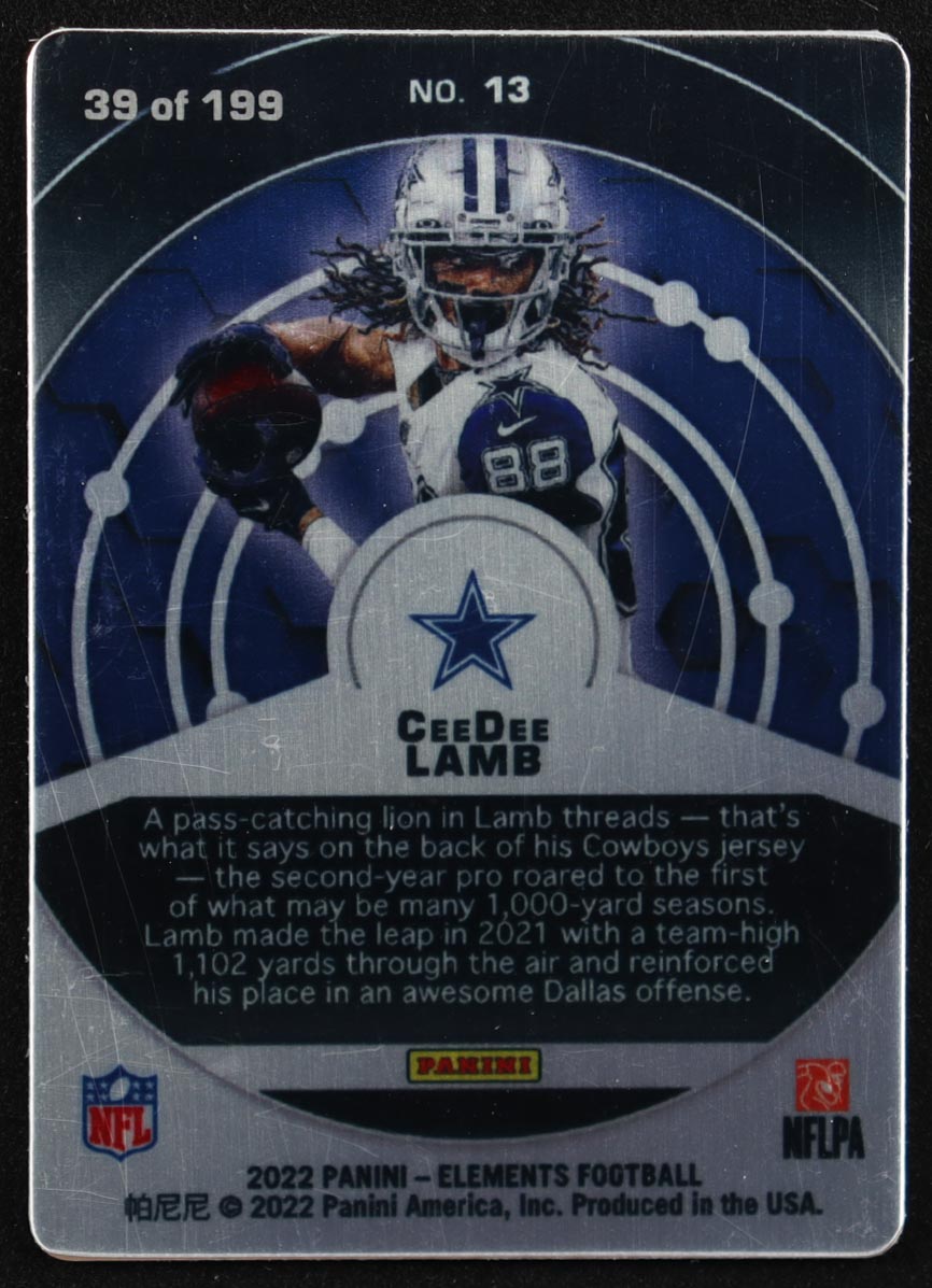 CeeDee Lamb 2022 Panini Elements #13 #39/199 at PristineAuction.com CeeDee Lamb 2022 Panini Elements #13 #39/199 at PristineAuction.com