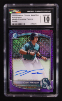 Jonny Farmelo 2025 Bowman Chrome Mega Box Prospect Autographs Purple Refractors #BMAJFA #080/199 (CGC 10) at PristineAuction.com