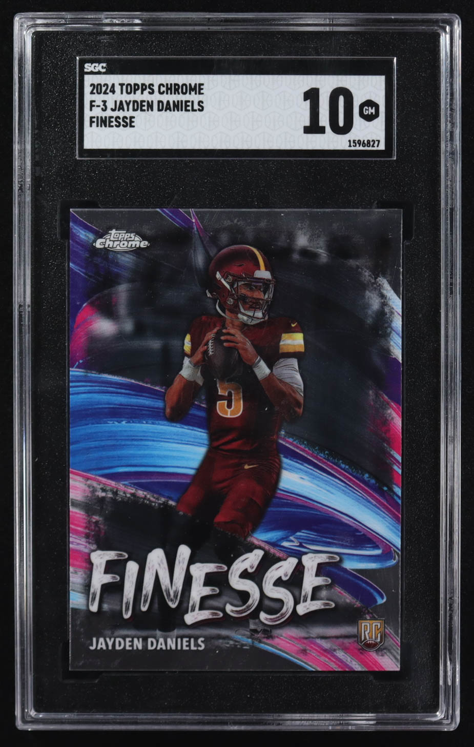 Jayden Daniels 2024 Topps Chrome Finesse #F-3 RC (SGC 10) at PristineAuction.com Jayden Daniels 2024 Topps Chrome Finesse #F-3 RC (SGC 10) at PristineAuction.com