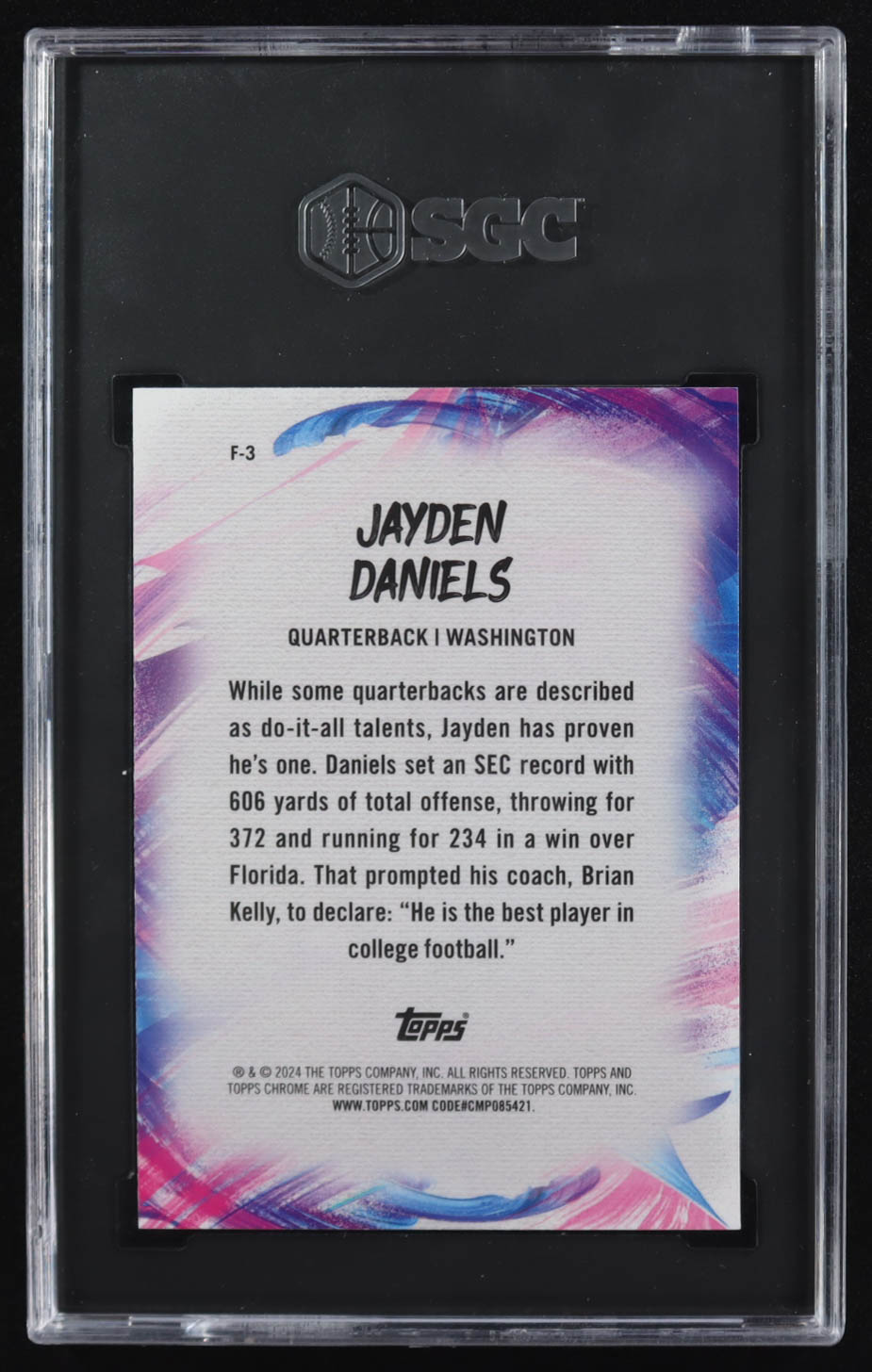 Jayden Daniels 2024 Topps Chrome Finesse #F-3 RC (SGC 10) at PristineAuction.com Jayden Daniels 2024 Topps Chrome Finesse #F-3 RC (SGC 10) at PristineAuction.com