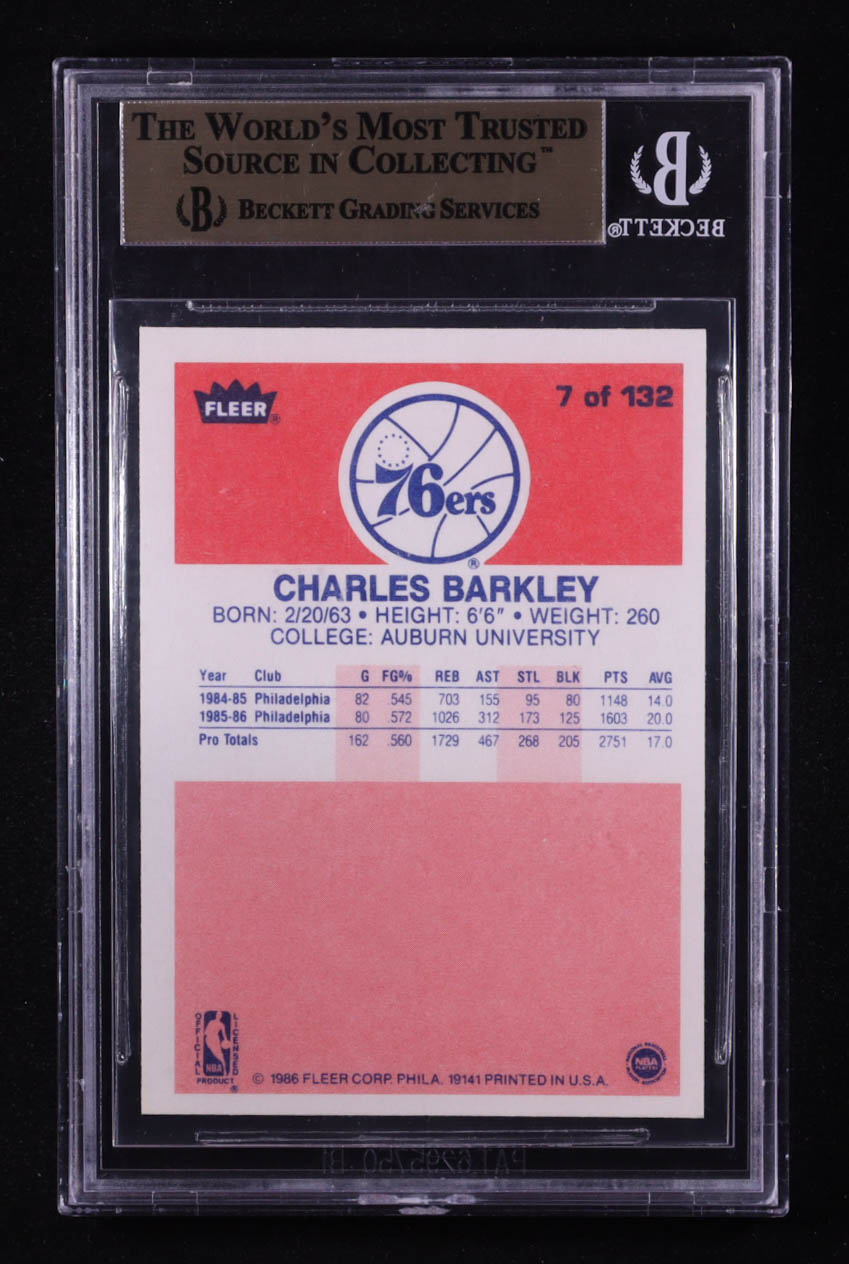 Charles Barkley 1986-87 Fleer #7 RC (BGS 9.5) at PristineAuction.com Charles Barkley 1986-87 Fleer #7 RC (BGS 9.5) at PristineAuction.com