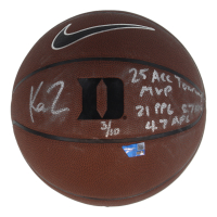 Kon Knueppel Signed LE Duke Blue Devils Logo Nike Basketball Inscribed "25 ACC TOURNEY MVP, 21 PPG, 5.7 RPG, 4.7 APG" (Fanatics) at PristineAuction.com