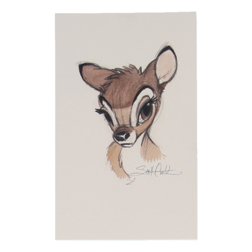 "Bambi" By Scott T. Cook 5.5x8.75 Watercolor Print at PristineAuction.com