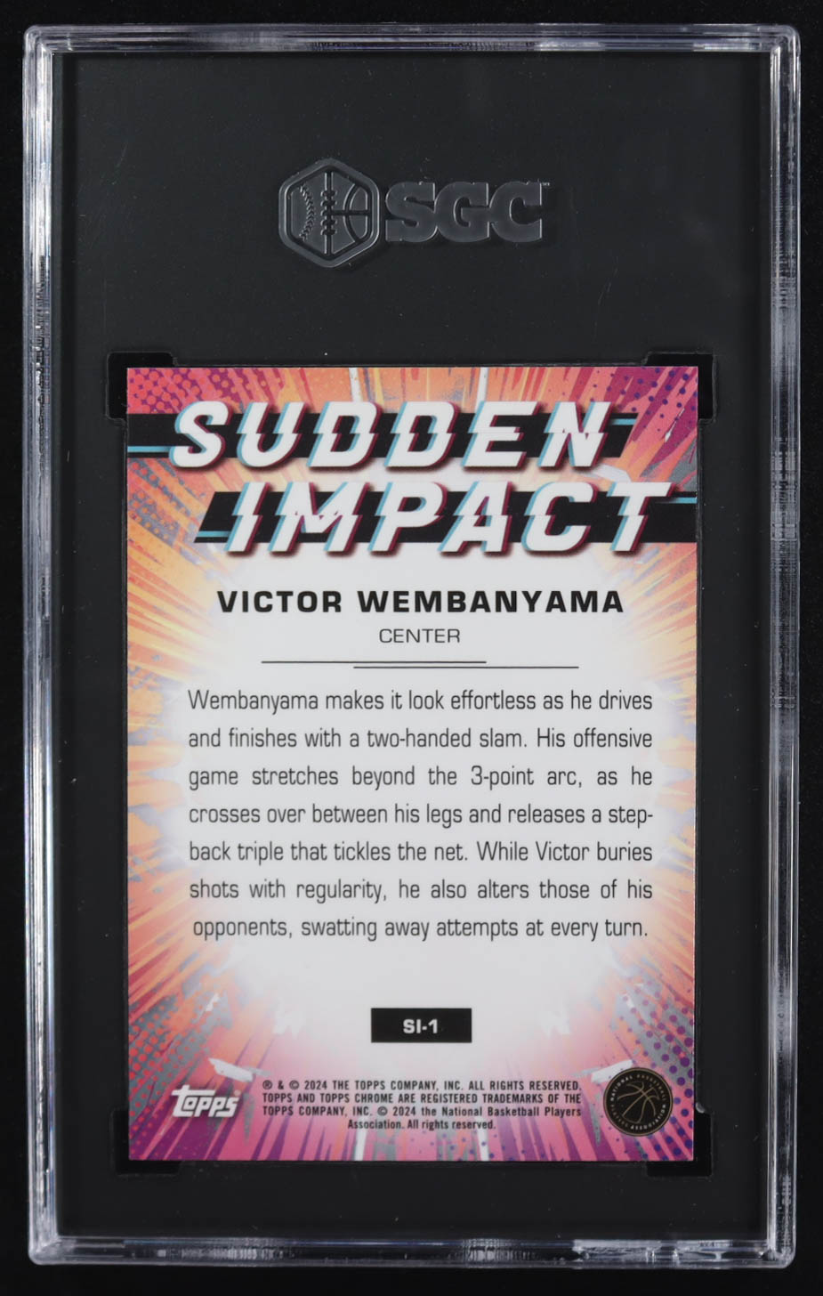 Victor Wembanyama 2023-24 Topps Chrome Sudden Impact #SI-1 RC (SGC 9.5) at PristineAuction.com Victor Wembanyama 2023-24 Topps Chrome Sudden Impact #SI-1 RC (SGC 9.5) at PristineAuction.com