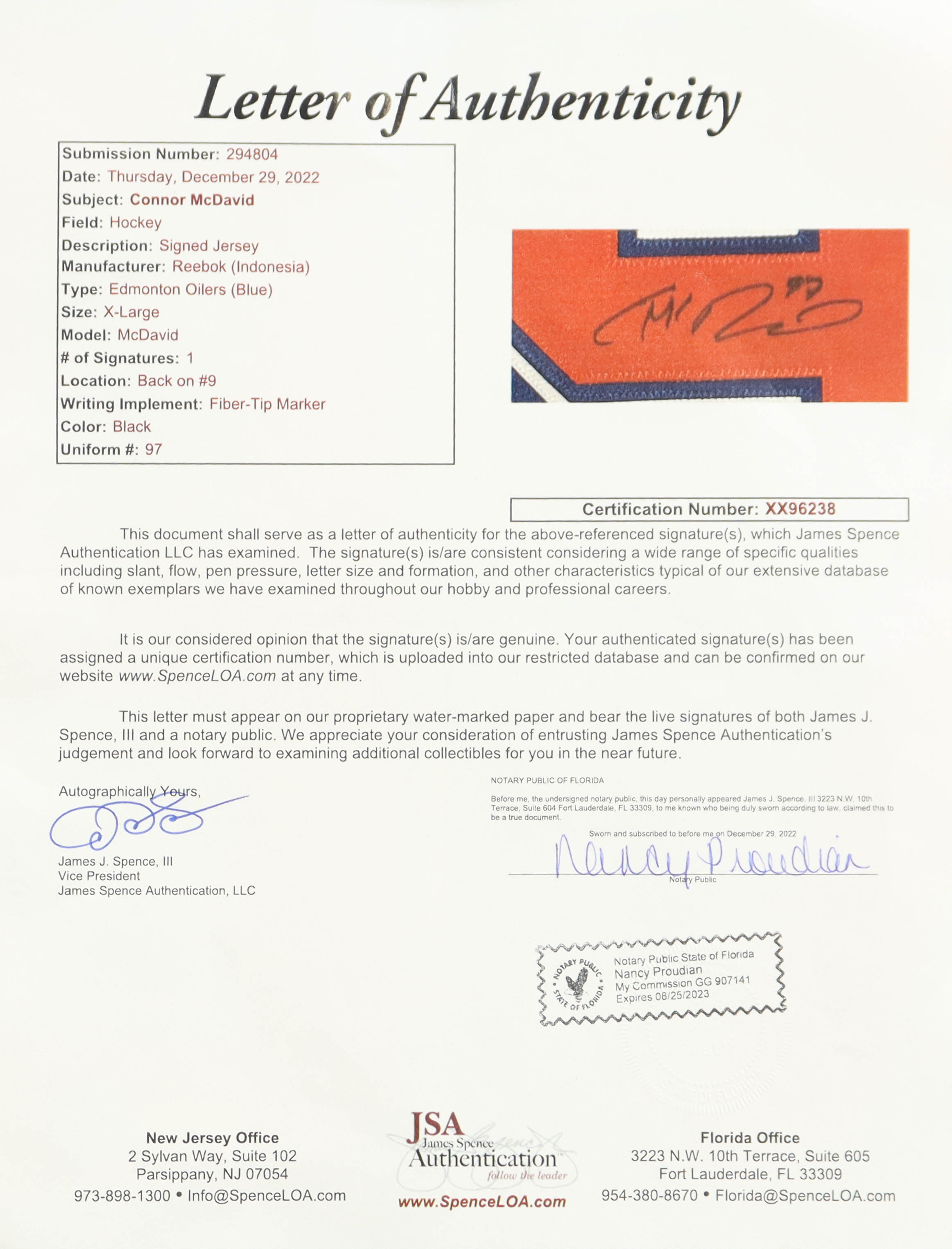 Connor McDavid Signed Oilers Reebok Authentic Jersey (JSA) at PristineAuction.com Connor McDavid Signed Oilers Reebok Authentic Jersey (JSA) at PristineAuction.com