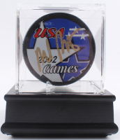 Mike Richter Signed 2002 Team USA Logo Hockey Puck with Display Case (PSA) at PristineAuction.com