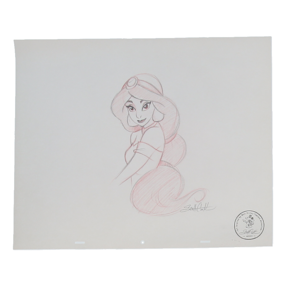 "Princess Jasmine Red" By Scott T. Cook 13.5x16.5 Original Art at PristineAuction.com "Princess Jasmine Red" By Scott T. Cook 13.5x16.5 Original Art at PristineAuction.com