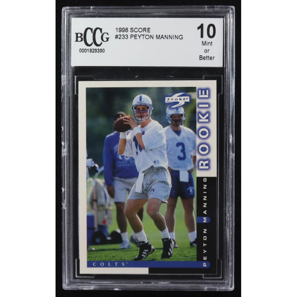 Peyton Manning 1998 Pinnacle Score #233 RC (BCCG 10) at PristineAuction.com