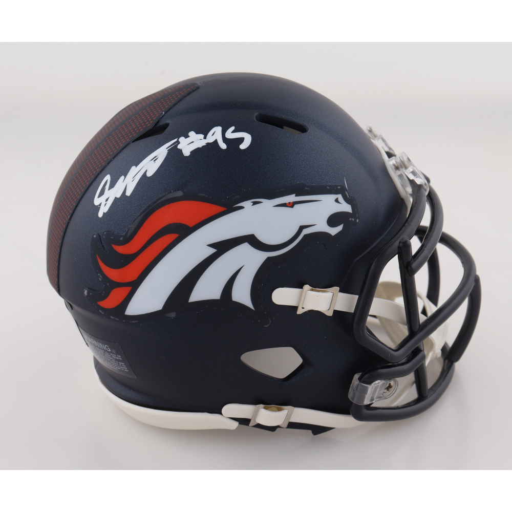 Sai'vion Jones Signed Broncos Speed Mini Helmet (Beckett) at PristineAuction.com