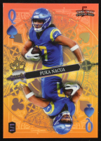 Puka Nacua 2024 Wild Card 5 Card Draw Stacked Deck Queen of Spades Holo Orange #PNN #1/1 at PristineAuction.com