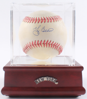 Yogi Berra Signed OAL Baseball with Display Case & New York Pin (JSA) at PristineAuction.com