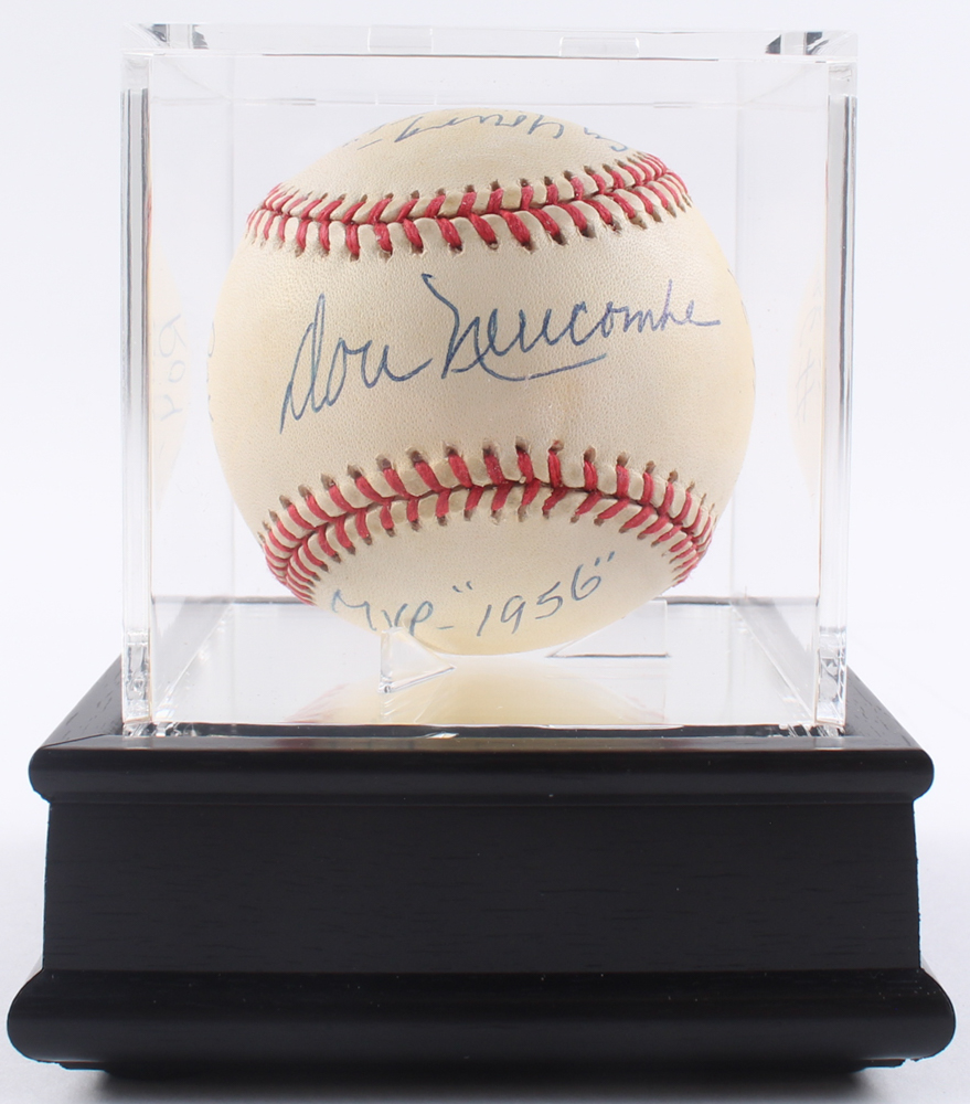 Don Newcombe Signed ONL Baseball with Display Case Inscribed "ROY 1949" & "Cy Young 1956" & "MVP 1956" (JSA) at PristineAuction.com Don Newcombe Signed ONL Baseball with Display Case Inscribed "ROY 1949" & "Cy Young 1956" & "MVP 1956" (JSA) at PristineAuction.com