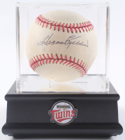 Harmon Killebrew Signed OAL Baseball with Display Case & Twins Logo Pin (JSA) at PristineAuction.com