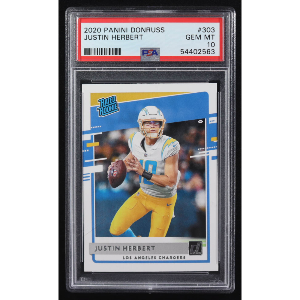 Justin Herbert 2020 Panini Donruss RR #303 RC (PSA 10) at PristineAuction.com