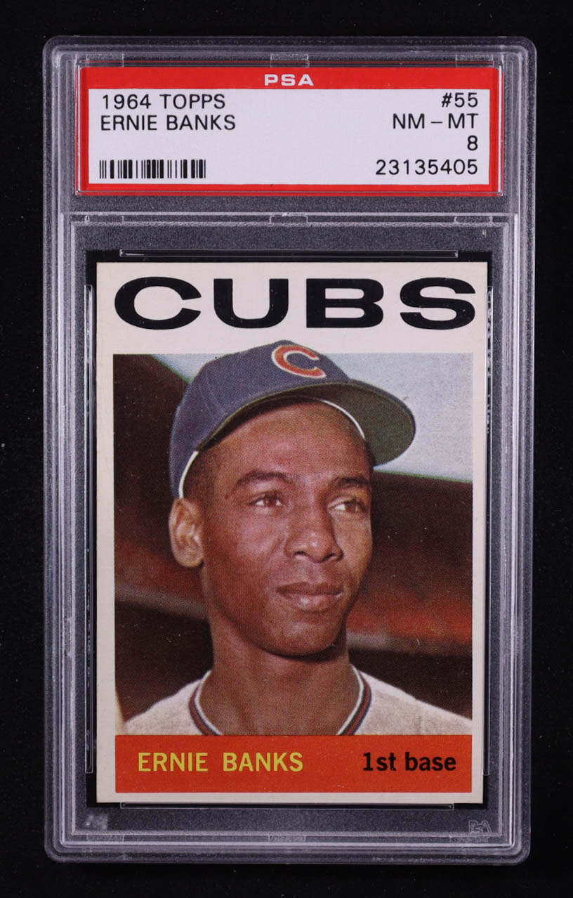 Ernie Banks 1964 Topps #55 (PSA 8) at PristineAuction.com Ernie Banks 1964 Topps #55 (PSA 8) at PristineAuction.com