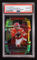 Patrick Mahomes II 2021 Select Prizm Green and Yellow Die Cut #2 (PSA 10) at PristineAuction.com