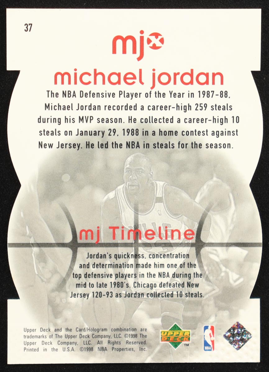 Michael Jordan 1998 Upper Deck MJx Timepieces Red #37 #0281/2300 at PristineAuction.com Michael Jordan 1998 Upper Deck MJx Timepieces Red #37 #0281/2300 at PristineAuction.com