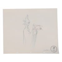 "Maleficent & Raven" By Scott T. Cook 13.5x16.5 Original Art at PristineAuction.com